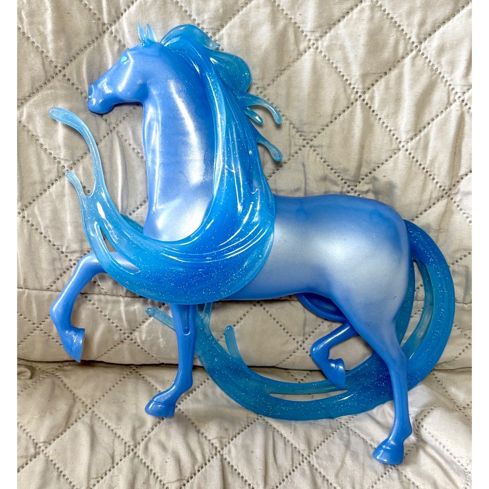 Disney Frozen 2 Nokk Water Spirit Horse Figure Blue Glitter Translucent Large